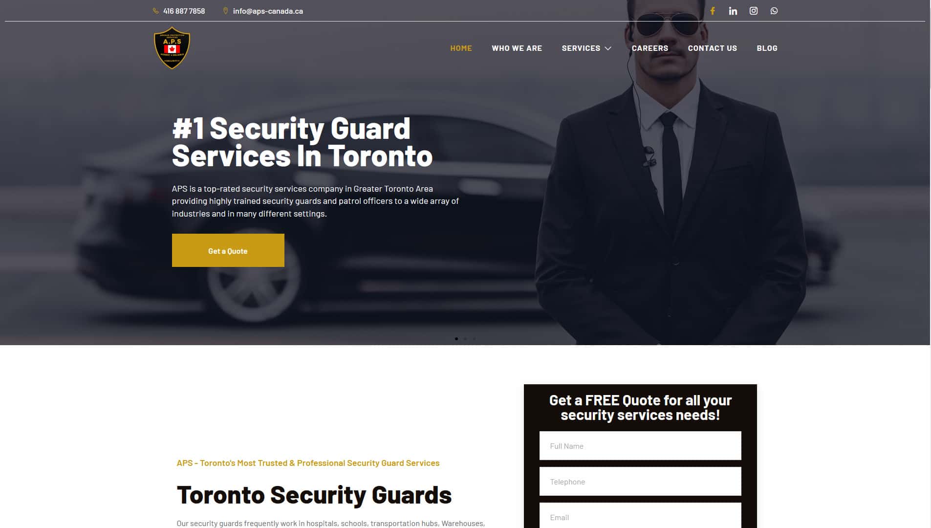 APS Security Services Website