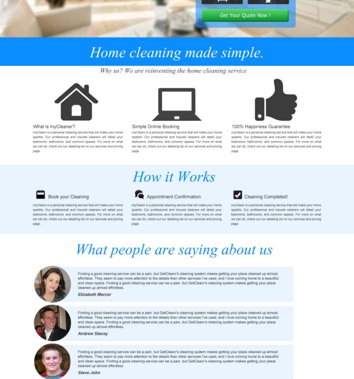 MyCleaner Website Project