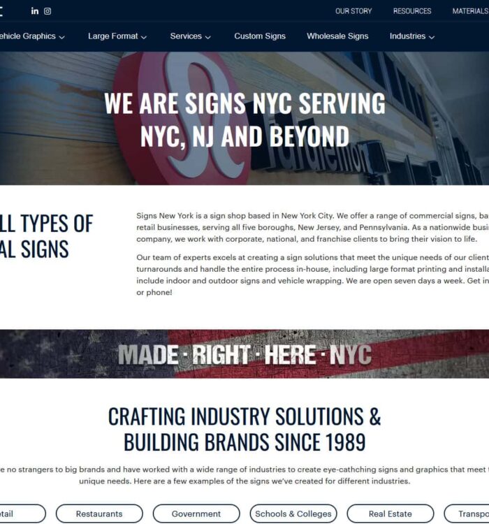 Signs Ny Website Project